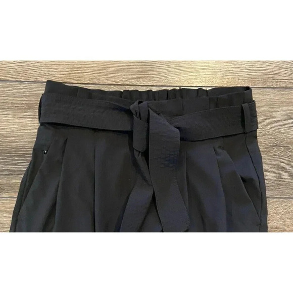 Athleta Skyline Pants Paperbag Waist Tie Pleats Black Size 0 - Picture 2 of 6